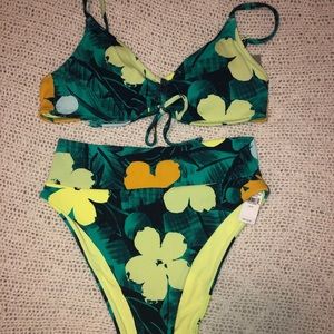 Aerie high waisted cheeky swim set